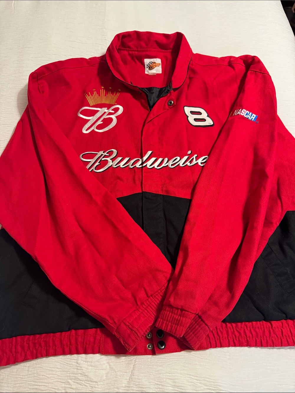 Winner’s Circle Budweiser #8 Dale Earnhardt, Jr. Red and Black Bomber Jacket